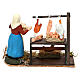Cena vendedora de frangos terracota pintada para presépio Nápoles com peças de 8 cm altura média s4