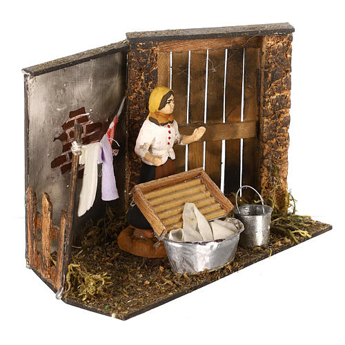 Laundress for Neapolitan Nativity scene 8 cm 3