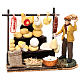 Shepherd with stall with cheese and cold cuts for Neapolitan Nativity scene of 8 cm s1