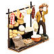 Shepherd with stall with cheese and cold cuts for Neapolitan Nativity scene of 8 cm s3
