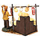 Shepherd with stall with cheese and cold cuts for Neapolitan Nativity scene of 8 cm s4