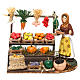 Mulher com banca frutos e legumes para presépio napolitano com peças de 8 cm altura média s1