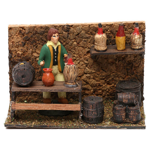 Miniature wine shop, 8 cm Neapolitan nativity 1