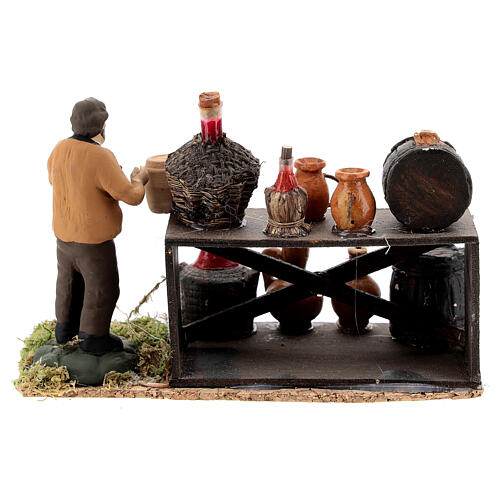 Wine seller with stall for Neapolitan Nativity scene 8 cm 5