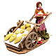 Cena mulher com carrinho do pão para presépio napolitano com peças de 8 cm altura média s2