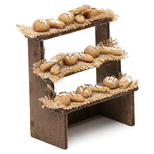 Banco su tre livelli con pane presepe napoletano 10 cm 3