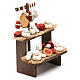 Wooden bench with cheeses and cold cuts in terracotta for Neapolitan Nativity Scene 10 cm s3