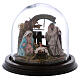 Holy Family in glass dome, 8 cm Neapolitan nativity s1