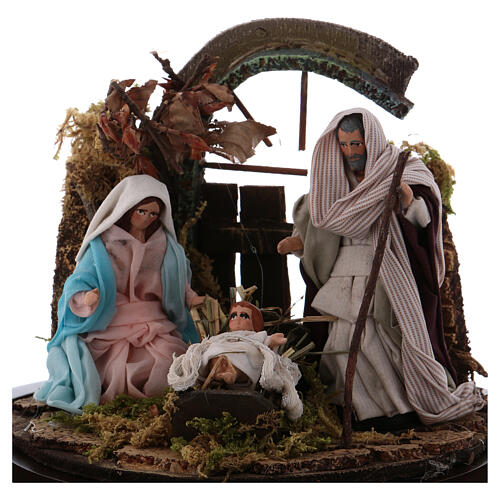 Holy Family set in glass, 8 cm Neapolitan nativity 2