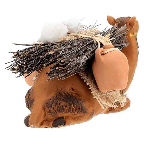 Miniature camel with load kneeling, 12 cm Neapolitan nativity 5