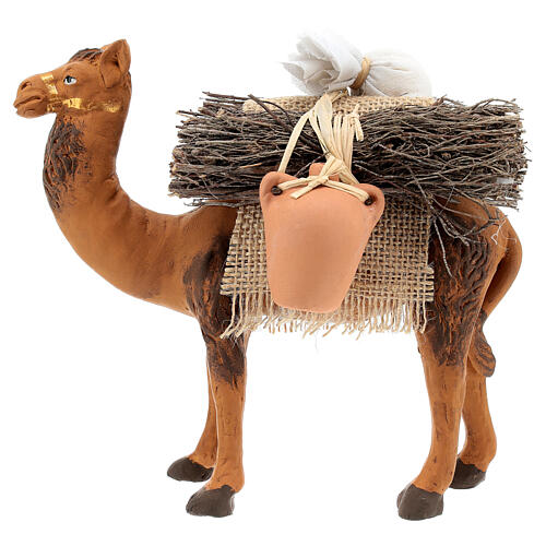 Miniature camel with load kneeling, 12 cm Neapolitan nativity 6