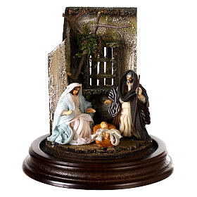 Escena natividad campana de vidrio belén napolitano 6 cm