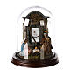 Holy Family in glass dome, 8 cm Neapolitan nativity s1