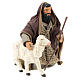 Pastor árabe de rodillas con ovejita 14 cm s4