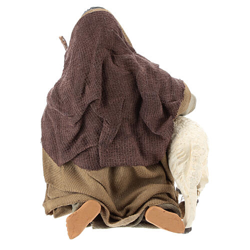 Pasterz arabski klęczący z owieczką 14 cm 5