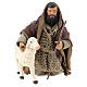 Arab nativity shepherd kneeling with sheep 14 cm s1