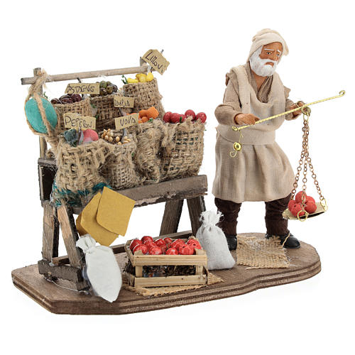 Fruit seller with counter and scale 13 cm 4