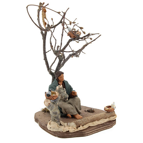 Woman sitting under the tree with birds Nativity scenes 14 cm 4