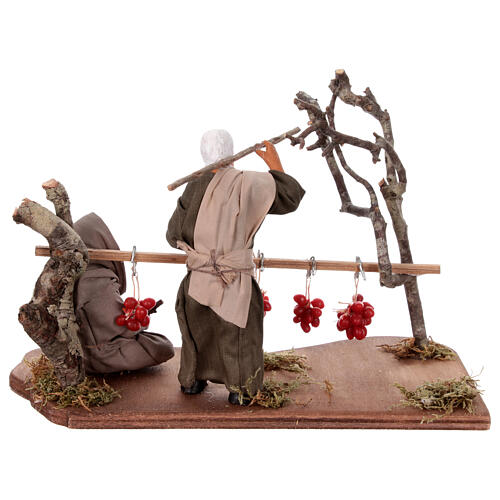 Miniature farmer with hanging tomatoes scene, 13 cm 4