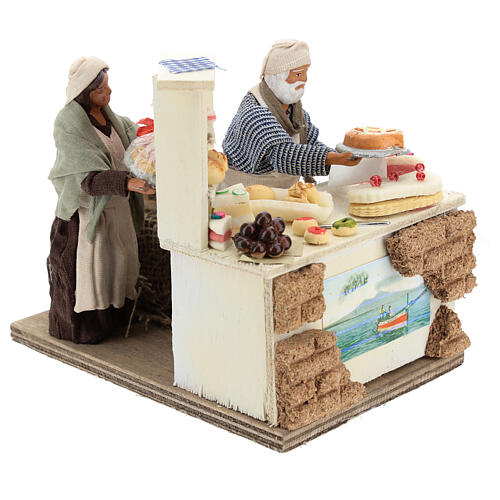 Pastry chef with sweets counter and animated 13 cm 4