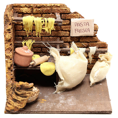 Scenetta pasta fresca di 10x15x10 per presepe Napoli di 10 cm 1