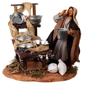 Venditrice di pentole 10x10x10 cm per presepe napoletano di 10 cm 