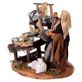 Venditrice di pentole 10x10x10 cm per presepe napoletano di 10 cm 