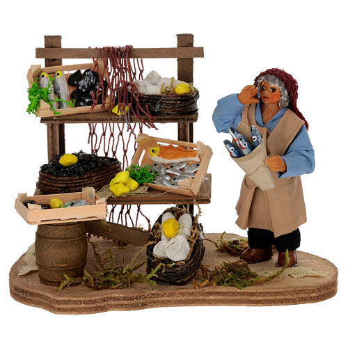 Fisherman with fish counter of 10x10x10 cm for Neapolitan Nativity Scene of 10 cm 1