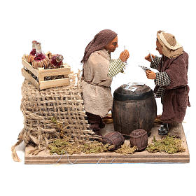 Giocatori di carte movimento 10x15x10 cm per presepe Napoli di 10 cm