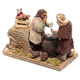 Giocatori di carte movimento 10x15x10 cm per presepe Napoli di 10 cm