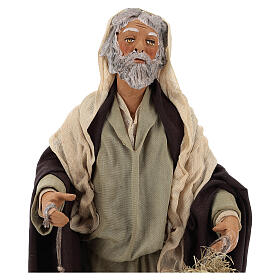 Pasterz z kózką na sznurku, szopka z Neapolu 24 cm