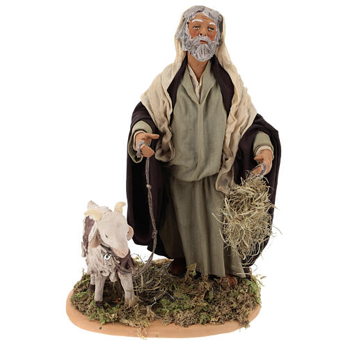Shepherd with goat on leash, 24 cm Neapolitan nativity 1