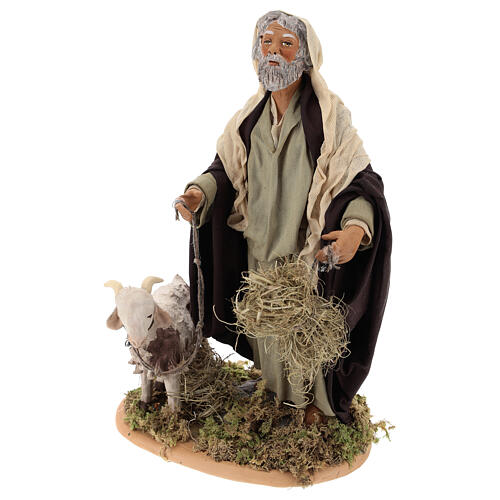 Shepherd with goat on leash, 24 cm Neapolitan nativity 3