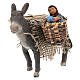 Little donkey with baby on basket 10 cm s3