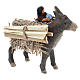 Little donkey with baby on basket 10 cm s4