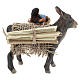 Little donkey with baby on basket 10 cm s5