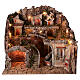 Village setting for 8 cm Neapolitan Nativity scene, with moving mill s1
