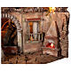 Village setting for 8 cm Neapolitan Nativity scene, with moving mill s2