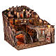 Village setting for 8 cm Neapolitan Nativity scene, with moving mill s5