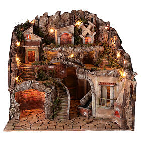 Rustic village with working mill, for 8 cm Neapolitan nativity