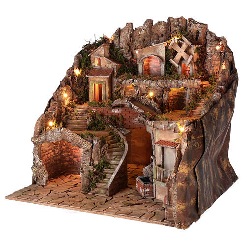 Rustic village with working mill, for 8 cm Neapolitan nativity 3