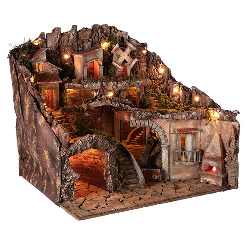 Rustic village with working mill, for 8 cm Neapolitan nativity 5