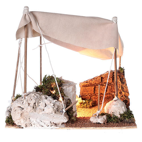 Arabischer Zelt mit Licht für neapolitanische Krippe, 8 cm 1