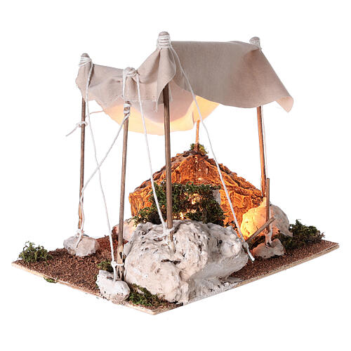 Arabischer Zelt mit Licht für neapolitanische Krippe, 8 cm 3