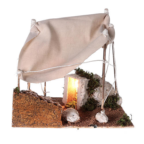 Tente arabe avec lumière pour crèche napolitaine de 8 cm 4
