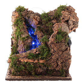 Miniature waterfall with lights, for 10 cm Neapolitan nativity