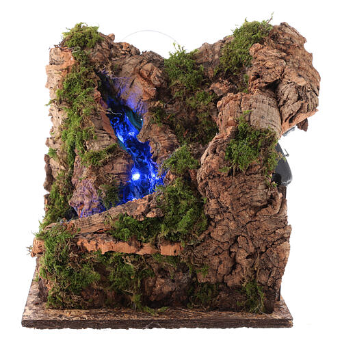 Miniature waterfall with lights, for 10 cm Neapolitan nativity 1