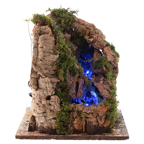 Miniature waterfall with lights, for 10 cm Neapolitan nativity 3