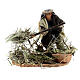 Farmer shoveling straw terracotta figure, 8 cm Neapolitan nativity s1