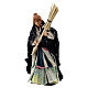 Mulher com vassoura levantada terracota para presépio napolitano com figuras de altura média 8 cm s1